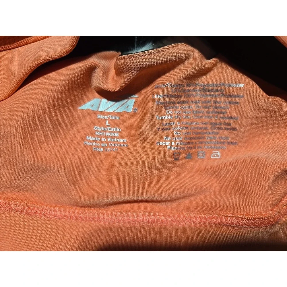 Avia Sports Bra‎ L (12-14) Padded Pullover Moisture Wick Coral NEW NWT